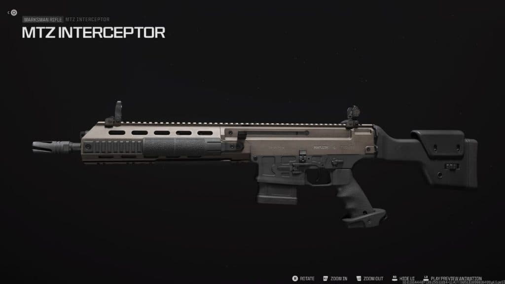 Rifle de tirador interceptor MTZ en MW3