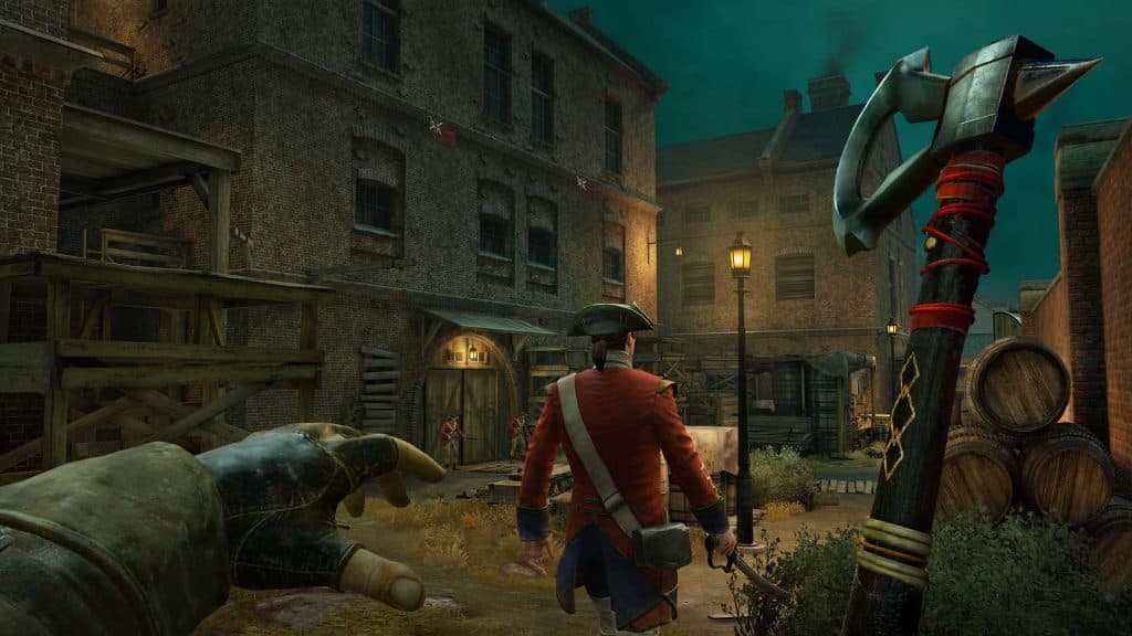 Connor asesinando a un guardia con su hacha de guerra en Assassin's Creed Nexus