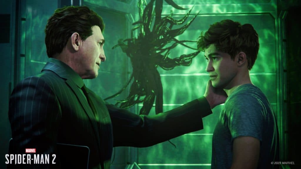 Harry Osborn y Norman en Marvel's Spider-Man 2.