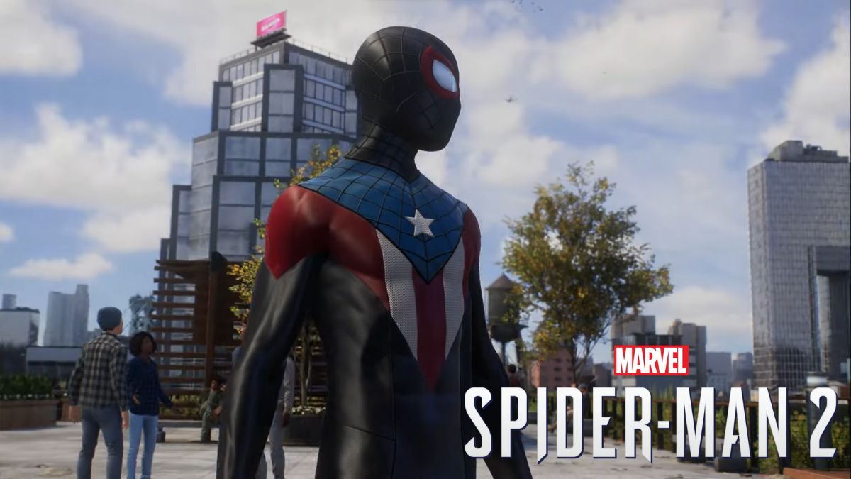 miles morales wearing boricua suit in spider-man 2