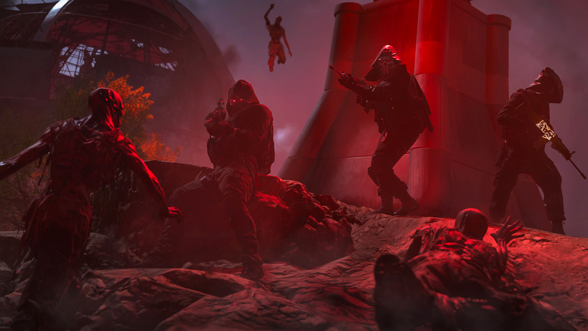 Players battling zombies Warzone