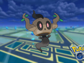 Phantump in a Pokemon Go night background