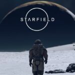 starfield player walking on a moon