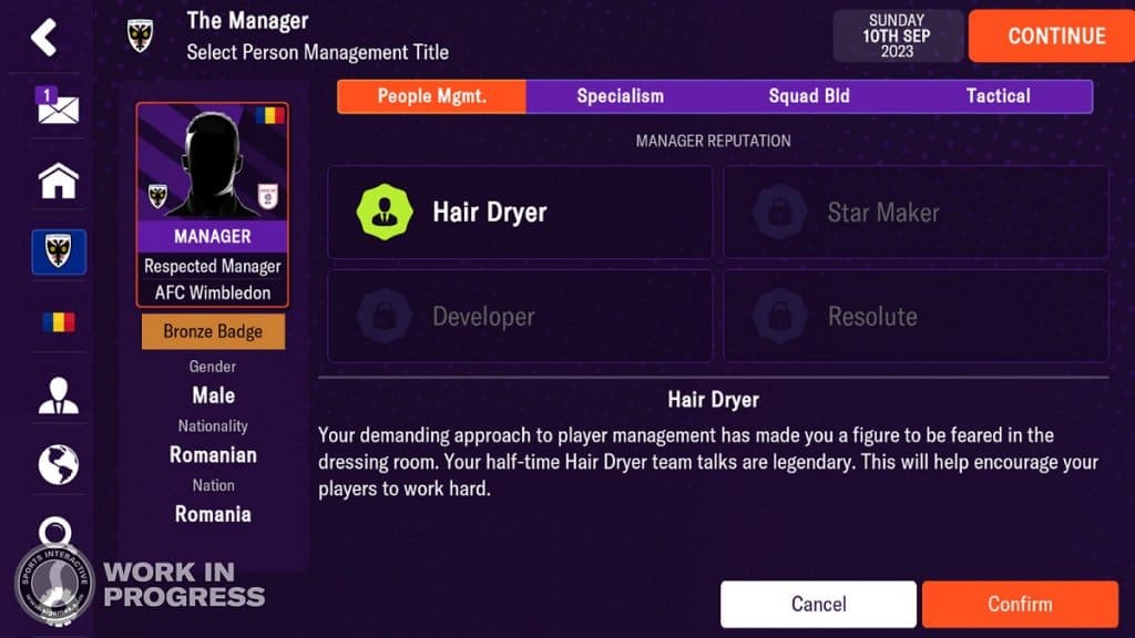 Centro de títulos de reputación en Football Manager 2024 Mobile