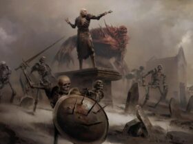 Necromancer leading the battle in Diablo 4