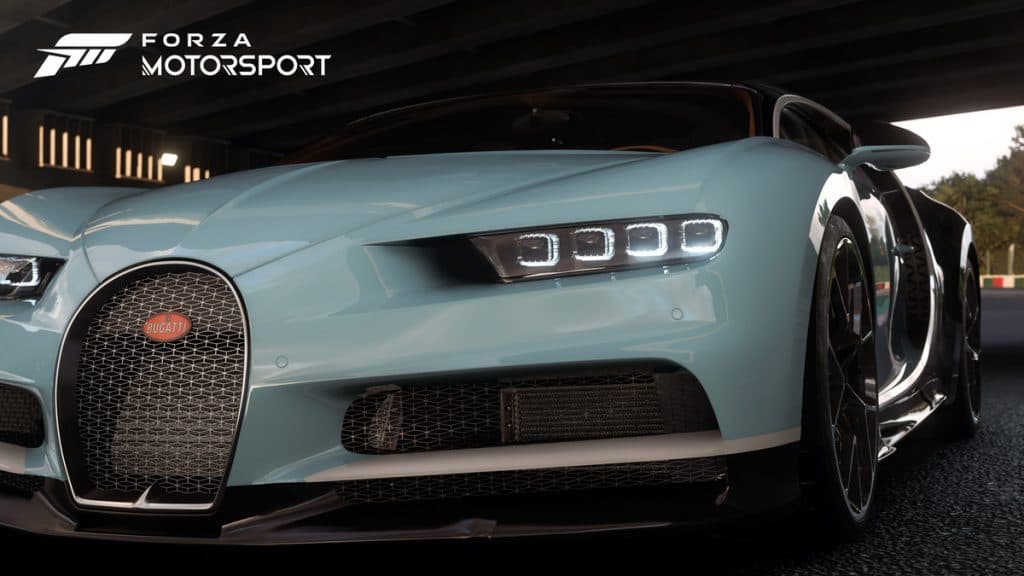 Vista frontal del Bugatti Divo en Forza Motorsport