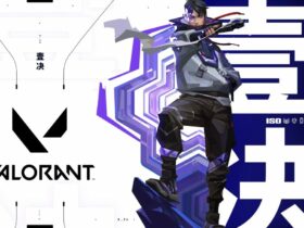 Iso holding a knife in agent poster for Valorant