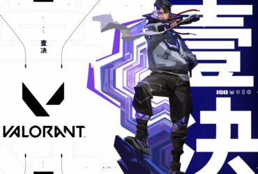 Iso holding a knife in agent poster for Valorant