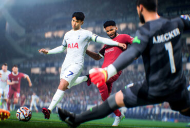 Son Heung Min and Joe Gomez contesting for the ball in EA FC 24