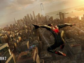 miles morales swinging through nyc in spider-man 2