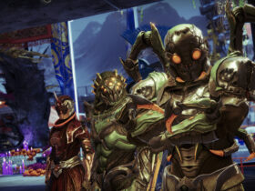 Three guardians lining up with the new creepy crawly armor in Destiny 2