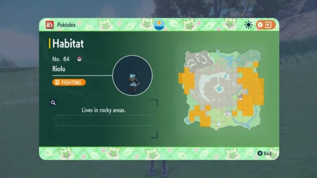 pokemon escarlata y violeta máscara verde azulado dlc riolu litakami ubicaciones del mapa