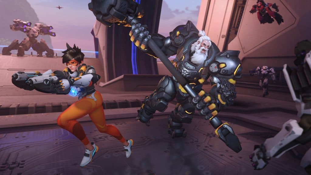 Overwatch 2 Tracer y Reinhardt