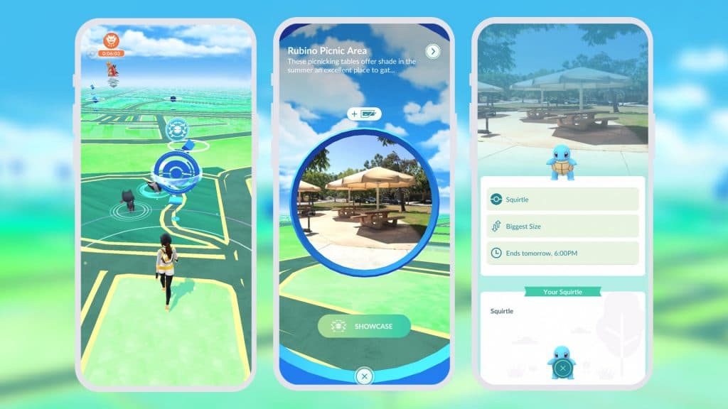 Capturas de pantalla de exhibiciones de PokeStops en Pokémon Go