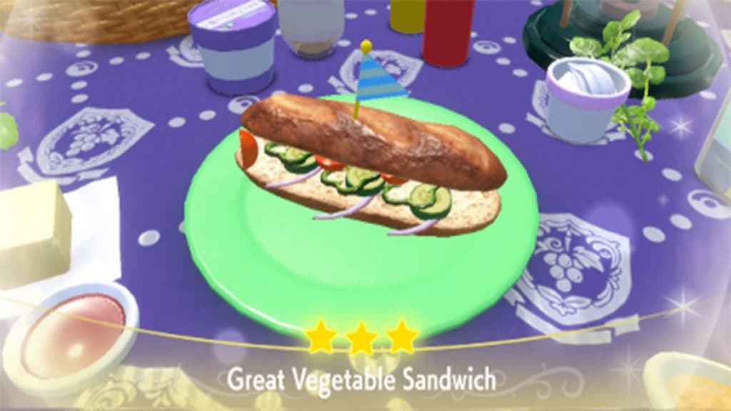 Gran sándwich de verduras Pokémon Escarlata y Violeta