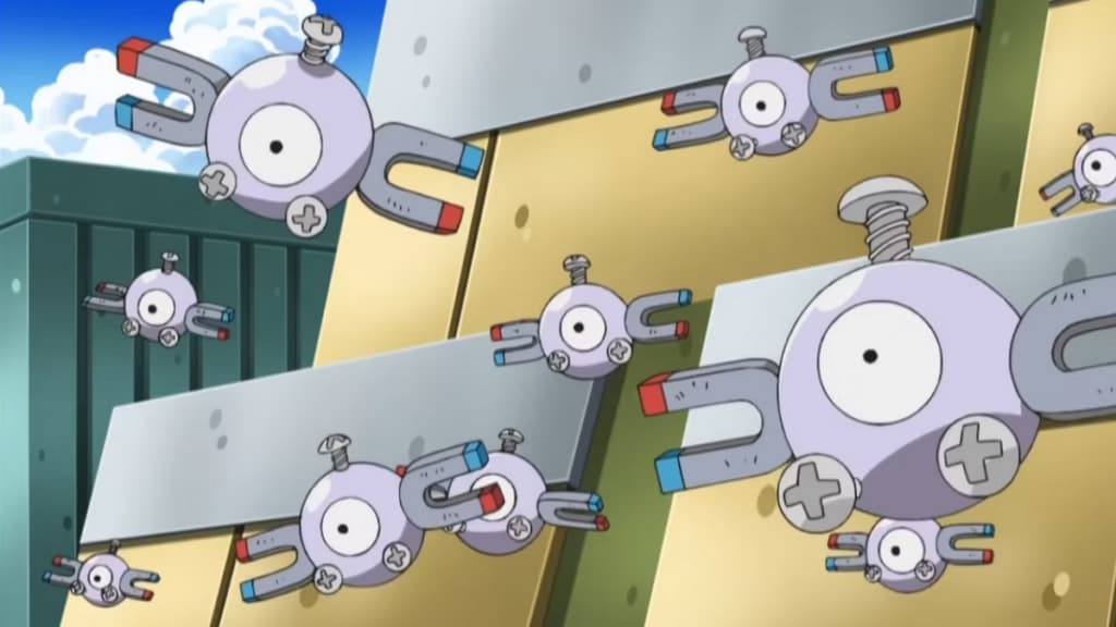 Varios Magnemite en el anime Pokémon