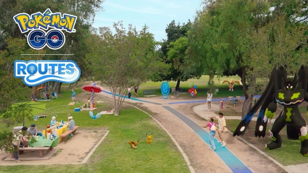 Las rutas de Pokémon Go aparecen en una imagen promocional del parque.