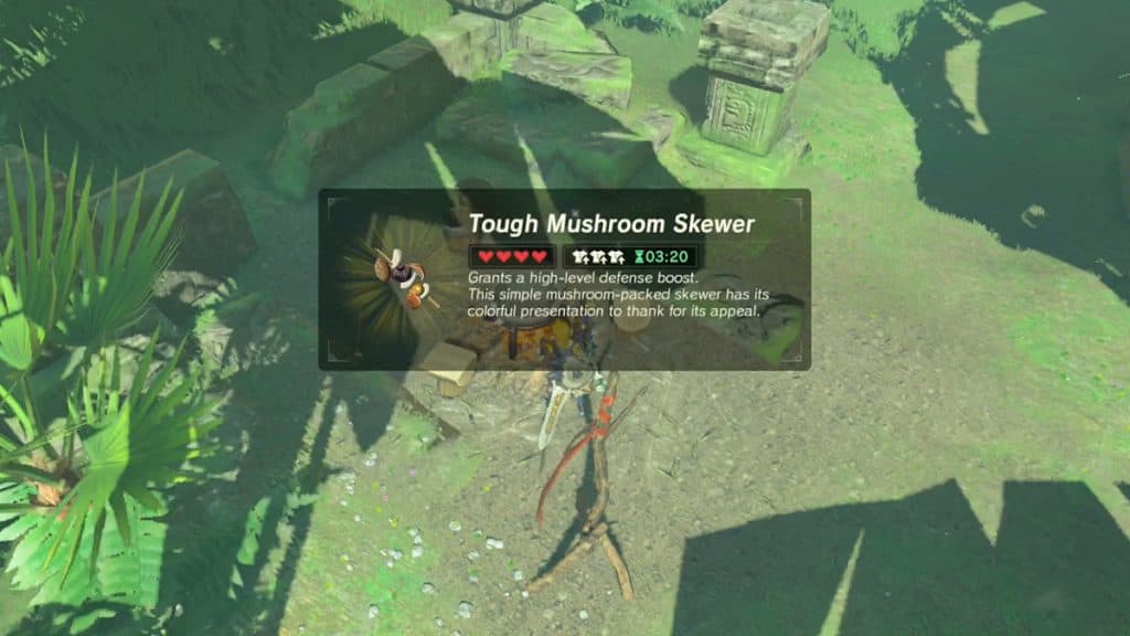 Link de pie y cocinando en una olla en Zelda Breath of the Wild