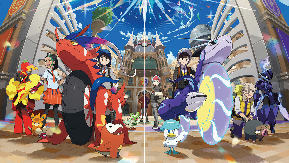 Pokemon Trainers with Koraidon, Miraidon and their Pokemon