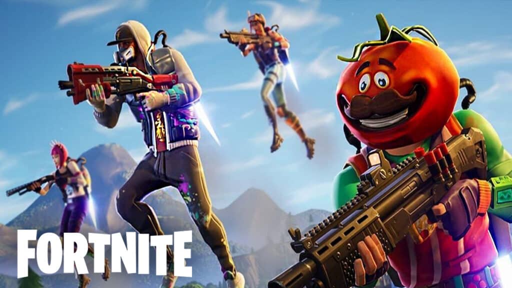 Personajes de Fortnite usando escopetas