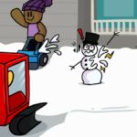 Character shoveling snow in Snow Shoveling Simulator