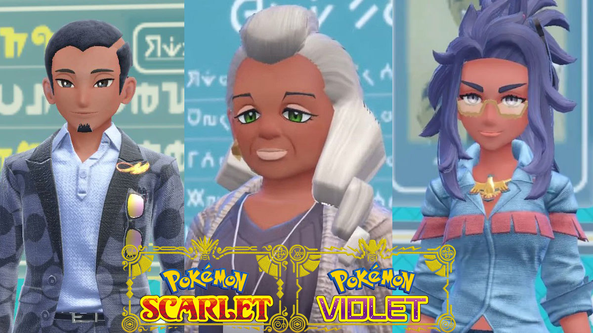 Three Pokemon Scarlet and Violet Academy teachers