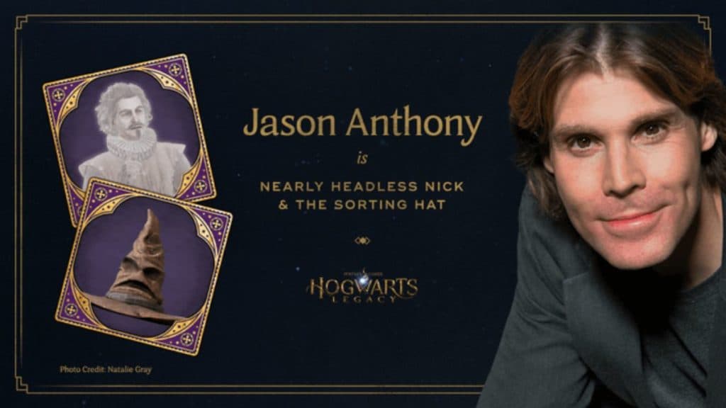 Jason Anthony con personajes de Hogwarts Legacy