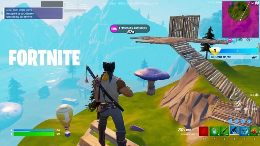 Mapa de final de juego en solitario de Lukky en Fortnite