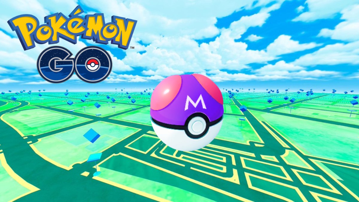 pokemon go master ball with game background