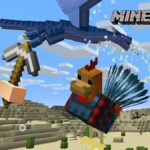 Modded Minecraft Dragon and bird