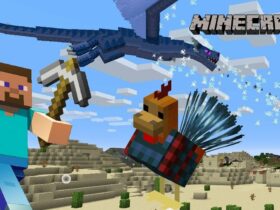 Modded Minecraft Dragon and bird