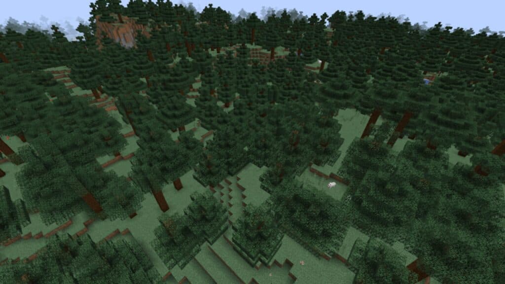 Bioma forestal en Minecraft.