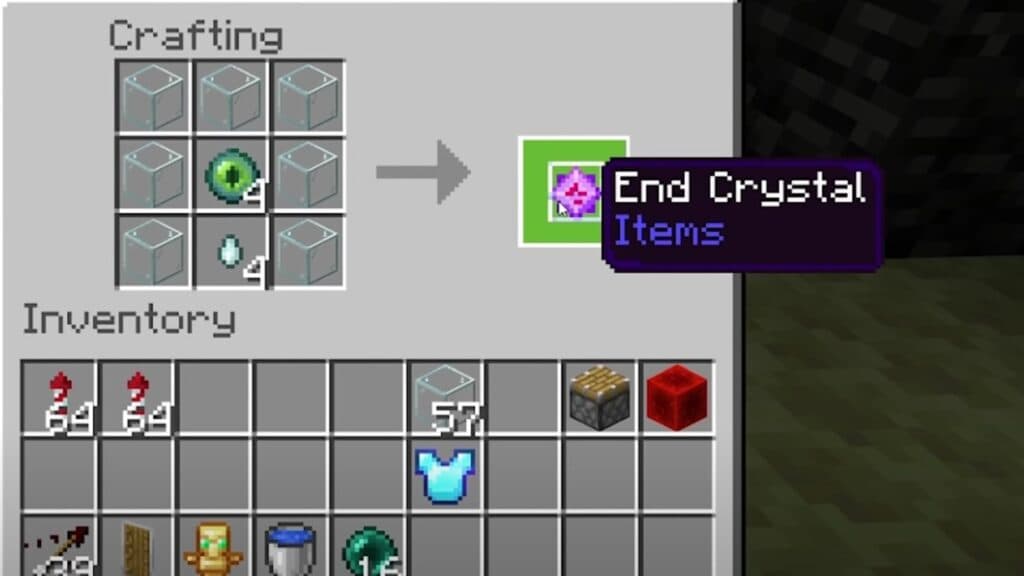 Receta de elaboración del cristal final en Minecraft