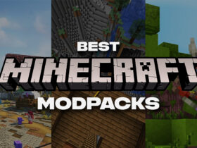 Best Minecraft Modpacks thumbnail with 3 different modpacks world collage in the background.