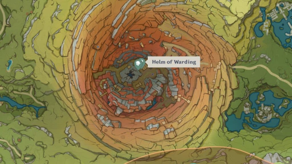 Ubicación del Yelmo de Protección en la región del Abismo