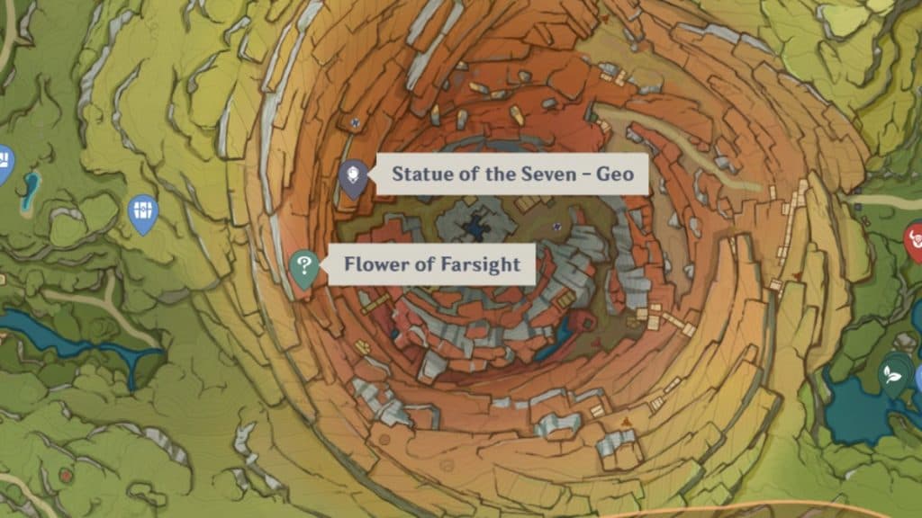 Ubicación de Flower of Farsight en la región de The Chasm