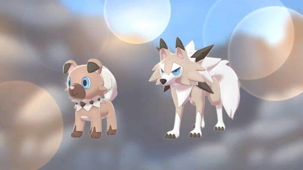 Midday Lycanroc y Rockruff en Pokémon Go.