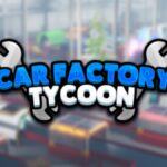 The Car Factory Tycoon logo with a factory in the background.