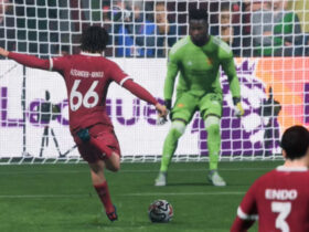 Trent Alexander-Arnold taking a penalty in EA FC 24