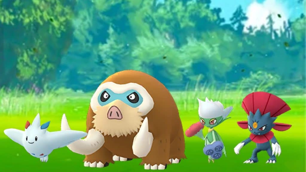 Mamoswine, Togekiss, Roserade y Weavile en Pokémon Go