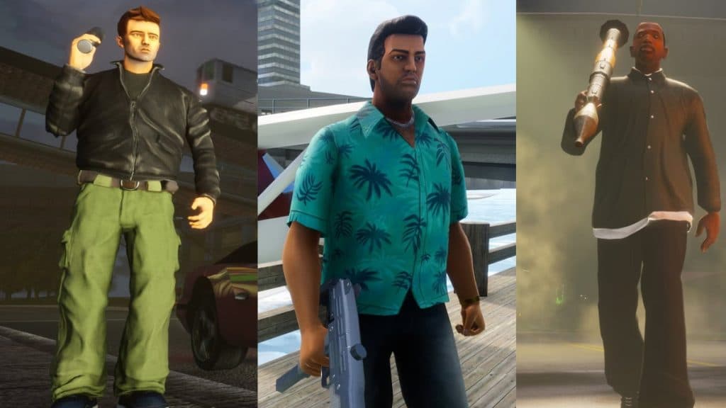 Personajes principales de GTA 3, Vice City y San Andreas.