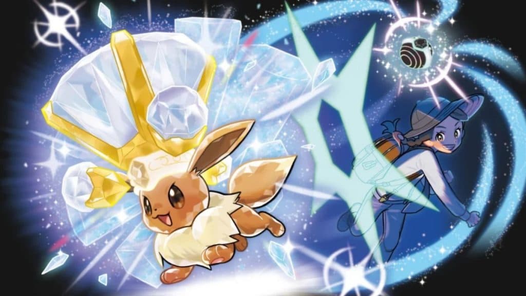 pokemon escarlata y violeta tera eevee normal con un entrenador