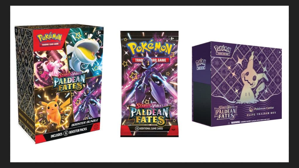 Artículos de Paldean Fates de Pokémon TCG.