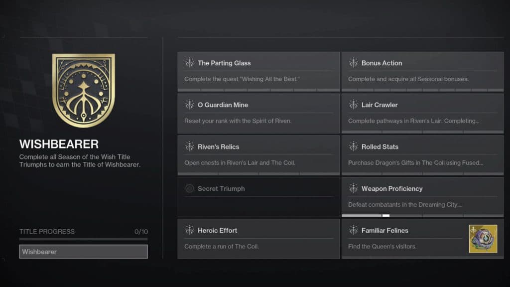 Título de portador de deseos en Destiny 2