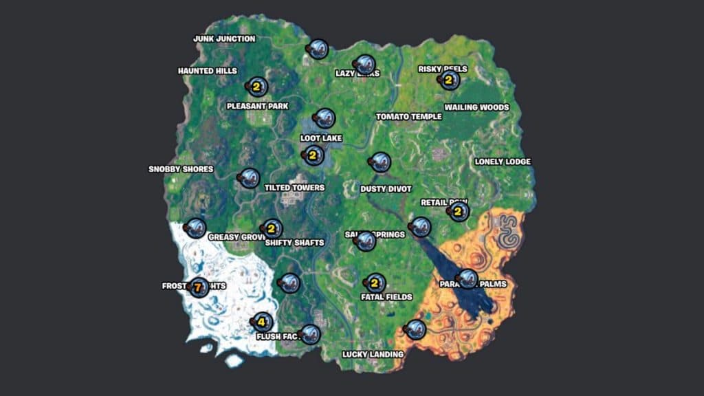 Ubicaciones de Fortnite Y Baller