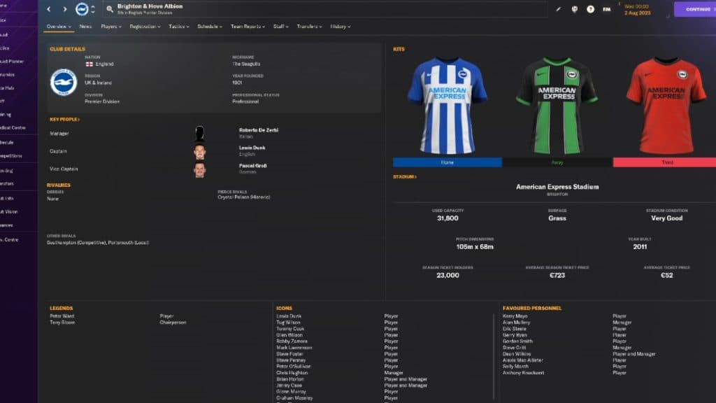 Editor del juego en Football Manager 2024