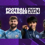 Jeremy Doku, Josko Gvardiol, Kaoru Mitoma, and Ansu Fati in promotional images for Football Manager 2024