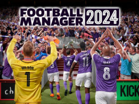 Football Manager 2024 players celebrating championship