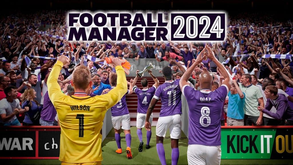 Jugadores de Football Manager 2024 celebrando el campeonato