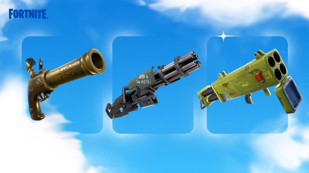 Pistola Flint-Knock, Minigun y Quad Launcher en Fortnite